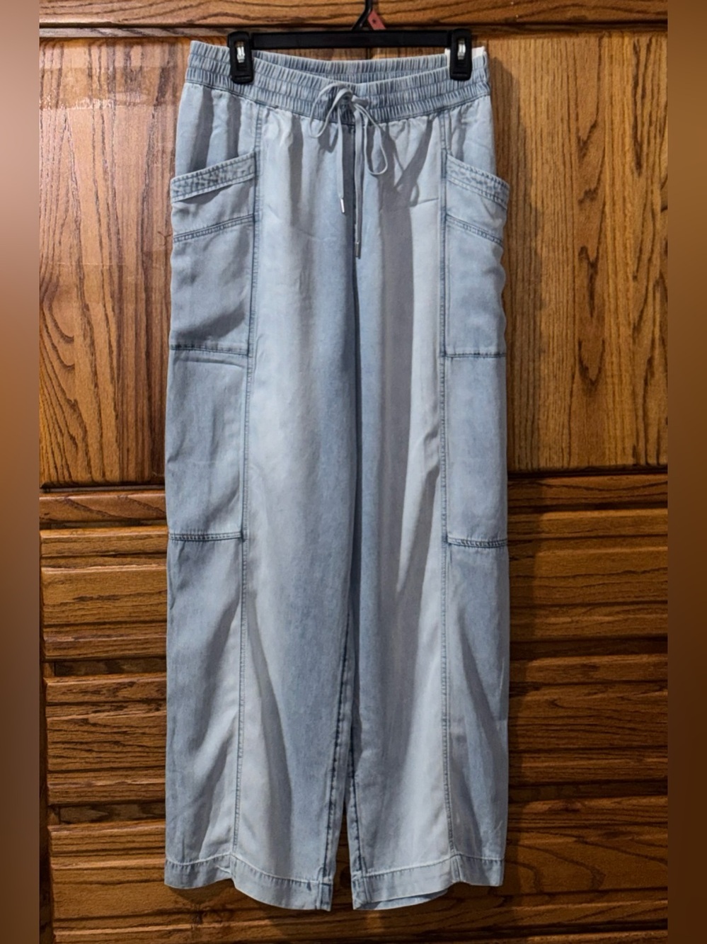 CALIA- Lt. Blue Elastic Waist Drawstring High Rise Wide Leg Pants. * NWT* SMALL